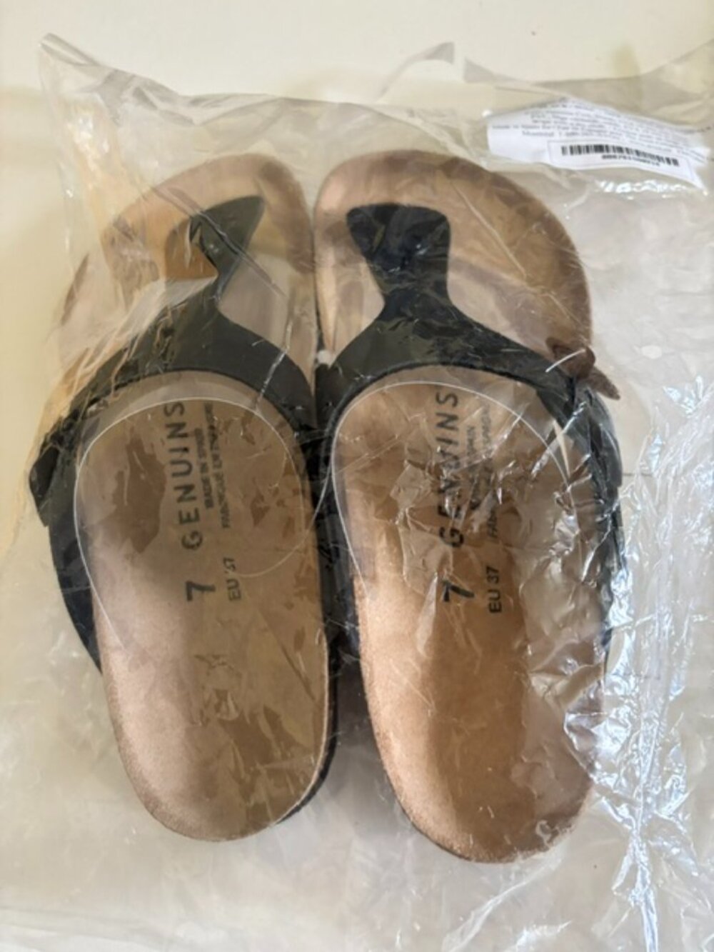 Women adjustable cork thong sandals SZ 7 EU 37 NWT Made in Spain GENUINS